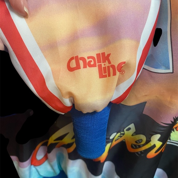 Vintage 1991 Chalk Line Super Bowl XXV Silver Anniversary Satin Jacket L Rare - Picture 5 of 7